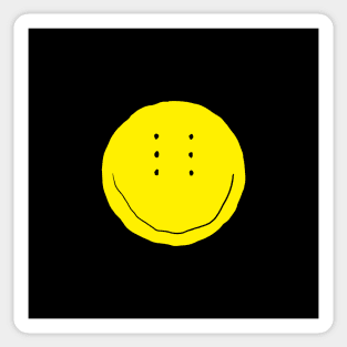 Six-Eyed Smiley Face, Medium Sticker